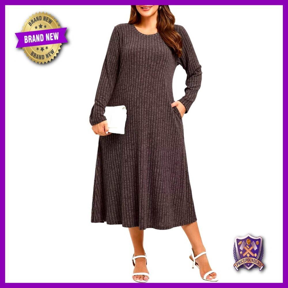 Plus Size Sweater Dress Long Sleeve Maxi Fall Winter Casual